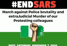 WE CONTINUE THE RESISTANCE – 7TH NOVEMBER MARCH AGAINST OPPRESSION – #EndSARS #EndOPMESA – BRING THE REGIME TO JUSTICE