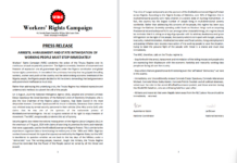 Arrests, Harassment And State Intimidation Of Working People Must Stop Immediately